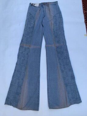 Mad Man Women's Bell Bottom 100% Cotton Jeans Made in Hong Kong